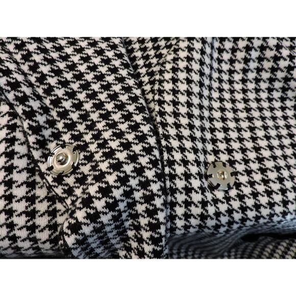 Lauren Michelle Houndstooth Cardigan Detachable Fur Collar - Picture 7 of 7